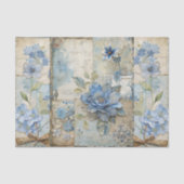 Vintag Inspiriert Blue Floral Collage Scrapbook Seidenpapier (Vorderseite)