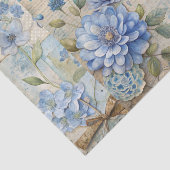 Vintag Inspiriert Blue Floral Collage Scrapbook Seidenpapier (Ausschnitt)