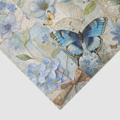 Vintag Inspiriert Blue Floral Collage Scrapbook Seidenpapier (Ausschnitt)