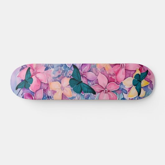 Vintag Inspiriert Blume- und Schmetterlingsdesign Skateboard (Horizontal)