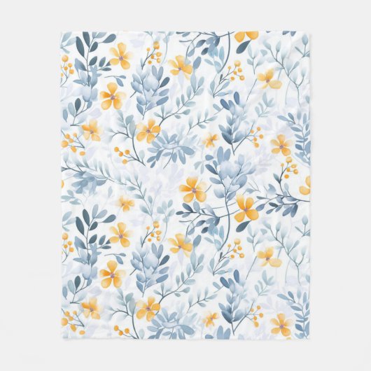 Vintag Inspiriert Blumenmuster Fleecedecke (Vorderseite)