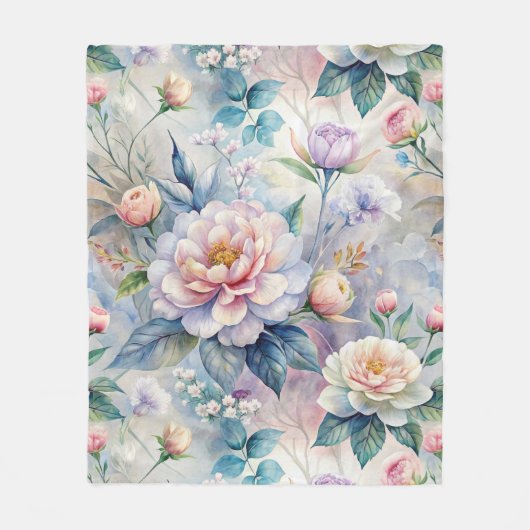 Vintag Inspiriert Blumenmuster Fleecedecke (Vorderseite)