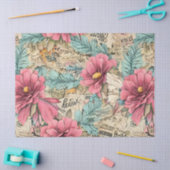 Vintag Inspiriert Blumenzapier Seidenpapier (Basteln)