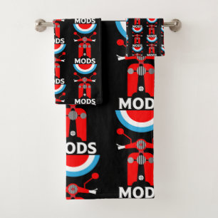 Vintag Inspiriert britische Mod und Rockers Badhandtuch Set