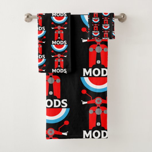 Vintag Inspiriert britische Mod und Rockers Badhandtuch Set (Insitu)