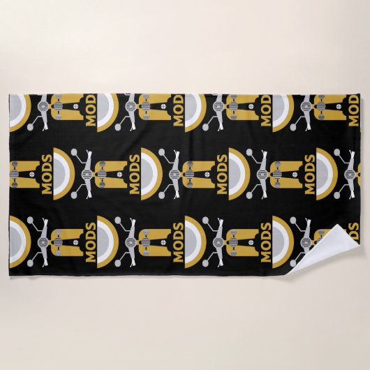 Vintag Inspiriert britische Mod und Rockers Strandtuch (Vorderseite)