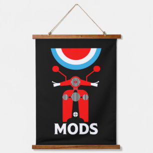 Vintag Inspiriert britische Mod und Rockers Wandteppich Mit Holzrahmen