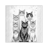 Vintag Inspiriert Cat Family Portrait Gummistempel (Prägung)