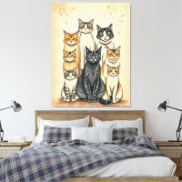 Vintag Inspiriert Cat Family Portrait