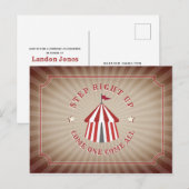 Vintag Inspiriert Circus Geburtstag Einladungspostkarte (Vorne/Hinten)