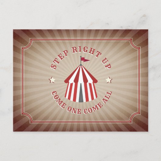 Vintag Inspiriert Circus Geburtstag Einladungspostkarte (Vorderseite)