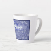 Vintag Inspiriert Elegant Blue Floral Latte Tasse (Rechte Ecke)