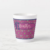 Vintag Inspiriert Elegante Rosa Flora Latte Tasse (Vorderseite)
