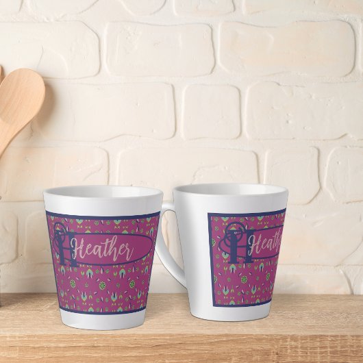 Vintag Inspiriert Elegante Rosa Flora Latte Tasse