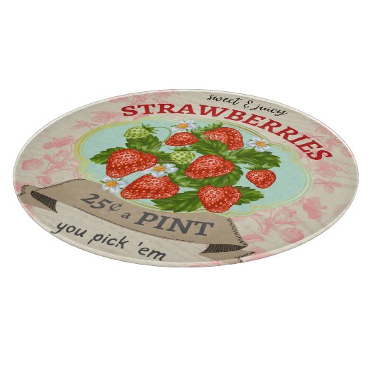 Vintag Inspiriert Erdbeerrunde Schneidebrett (Ecke)