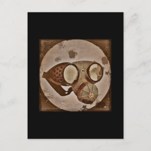 Vintag Inspiriert Gasmaske Postkarte