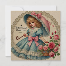 Vintag Inspiriert Geburtskarte der Wasserfarbe - R