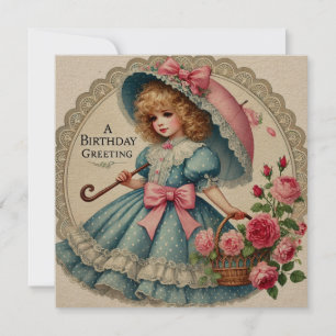 Vintag Inspiriert Geburtskarte der Wasserfarbe - R Karte