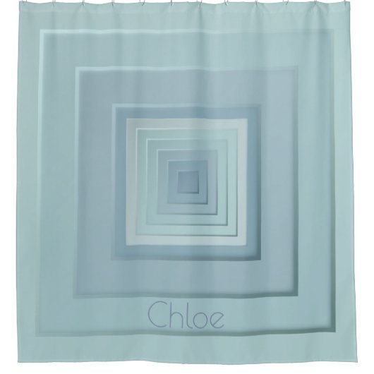 Vintag Inspiriert geometrische Quadrate Duschvorhang (Vorderseite)