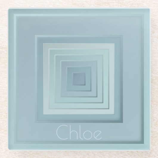 Vintag Inspiriert geometrische Quadrate Glasuntersetzer (Vorderseite)