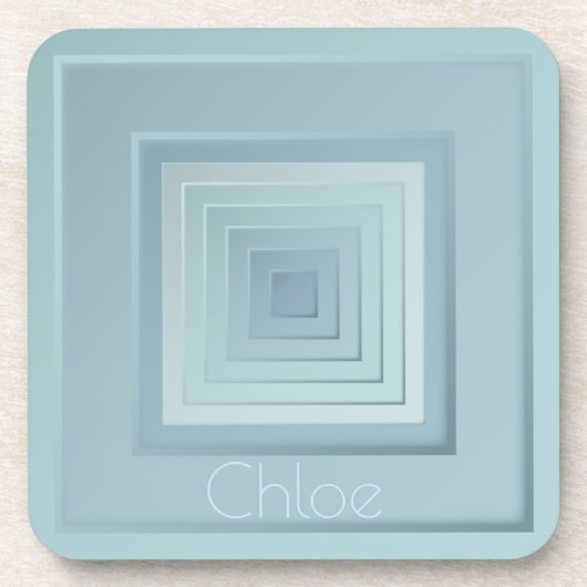 Vintag Inspiriert geometrische Quadrate Untersetzer (Vorderseite)