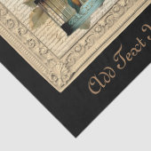 Vintag Inspiriert Gerahmter Bird & Cage-Script Seidenpapier (Detail)