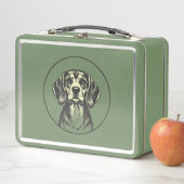 Vintag Inspiriert Green Metal Lunchbox mit Dog Des (Beispiel)