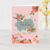 Vintag inspiriert, "Hallo", leere Grußkarte Karte (Gelbe Blume)