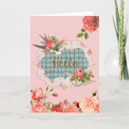 Vintag inspiriert, "Hallo", leere Grußkarte Karte