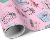 Vintag Inspiriert handGezeichnet Retro-Weihnachtsg Geschenkpapier (Rolleneckpunkt)