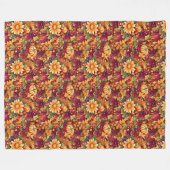 Vintag Inspiriert Herbst Delikat Florals Pumpkins Fleecedecke (Vorderseite (Horizontal))
