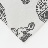 Vintag Inspiriert Hockey-Goalie und Maskenmuster Fleecedecke (Ecke)