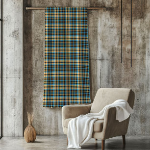 Vintag Inspiriert Kariert Blanket Blau Gelb für de Fleecedecke