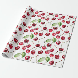 Vintag Inspiriert Kirschen und Blätter Geschenkpapier