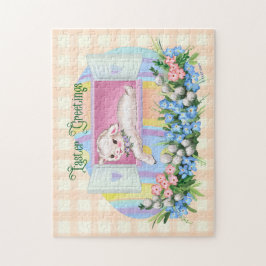 Vintag Inspiriert Lamm im Ostereier-Jigsaw-Puzzle Puzzle