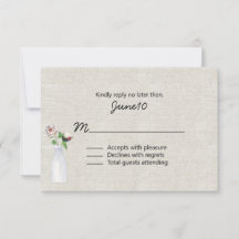 Vintag Inspiriert Leinen- und Milchflaschen-Hochze