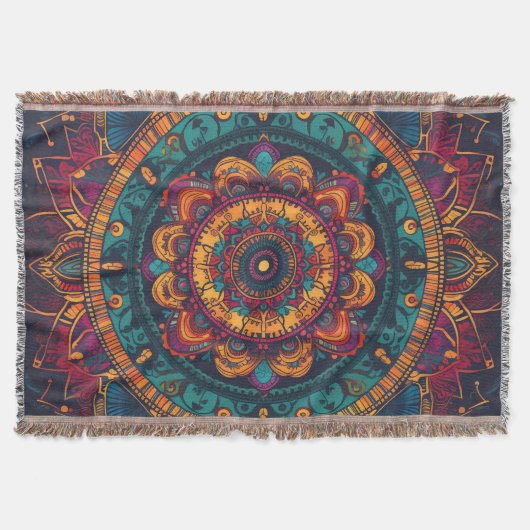 Vintag Inspiriert Mandala Pattern Throw Blanket Decke (Vorderseite)