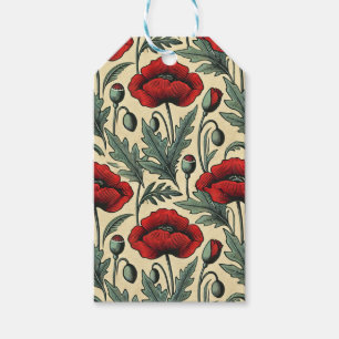 Vintag Inspiriert Muster für Rote Pfoten Geschenkanhänger