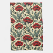 Vintag Inspiriert Muster für Rote Pfoten Geschirrtuch (Vertikal)