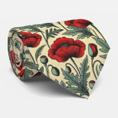 Vintag Inspiriert Muster für Rote Pfoten Krawatte (Gerollt)