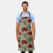 Vintag Inspiriert Muster für Rote Pfoten Schürze (Getragen)