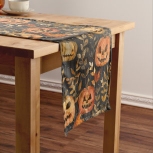 Vintag Inspiriert Niedliche Halloween-Kürbis - Rus Kurzer Tischläufer