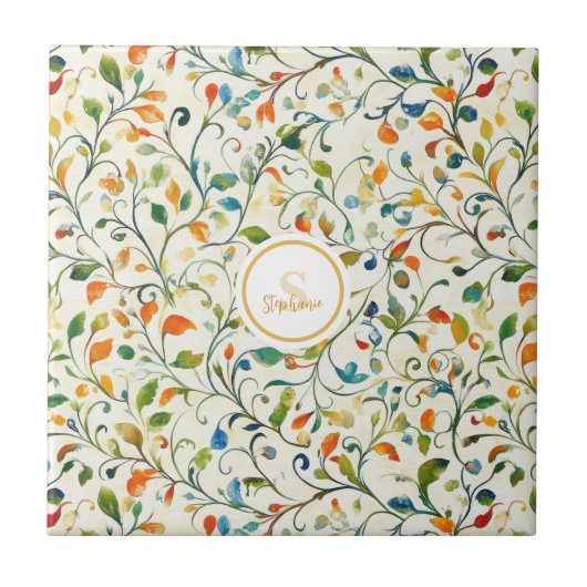 Vintag Inspiriert Paisley Leaf Muster (2) Fliese (Vorderseite)