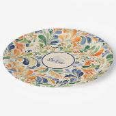 Vintag Inspiriert Paisley Leaf Muster (4) Pappteller (Schrägansicht)