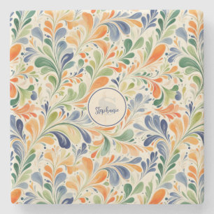 Vintag Inspiriert Paisley Leaf Muster (4) Steinuntersetzer