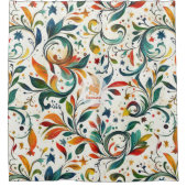 Vintag Inspiriert Paisley Leaf Muster Duschvorhang (Vorderseite)