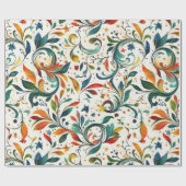 Vintag Inspiriert Paisley Leaf Muster Geschenkpapier (Flach)
