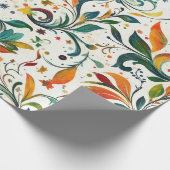 Vintag Inspiriert Paisley Leaf Muster Geschenkpapier (Ecke)