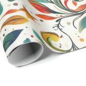 Vintag Inspiriert Paisley Leaf Muster Geschenkpapier (Rolleneckpunkt)