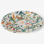 Vintag Inspiriert Paisley Leaf Muster Pappteller (Schrägansicht)